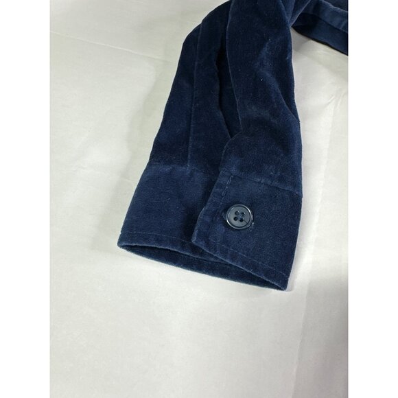Vintage Quacker Factory Womens S Blue Velvet Jacket Rose Embroidered Sparkle QVC - Picture 8 of 11